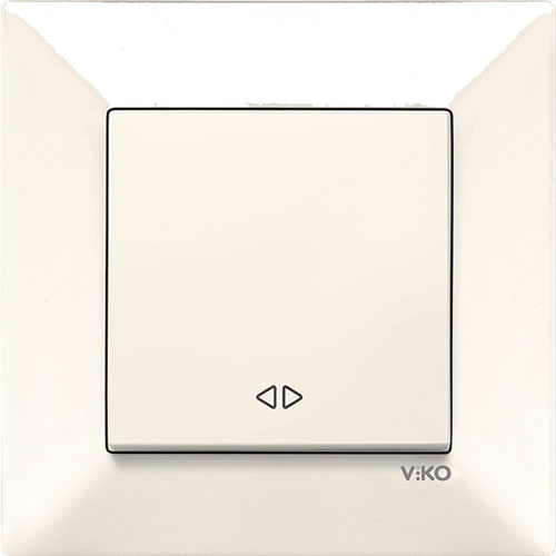 Выключатель реверсивный одноклавишный Viko Meridian без подсветки кремовый 90970231-WH