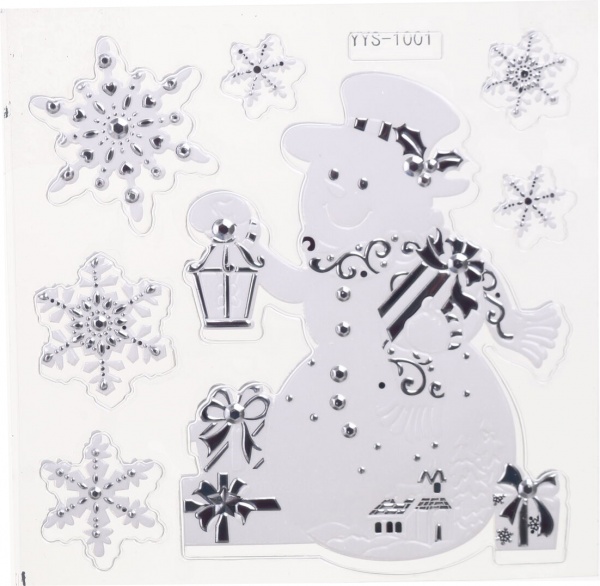 Наклейка декоративная силиконовая микс (4 дизайна) в ассортименте 17x17 см