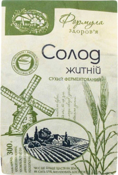 Солод Август 300 г житній 4820019601113 