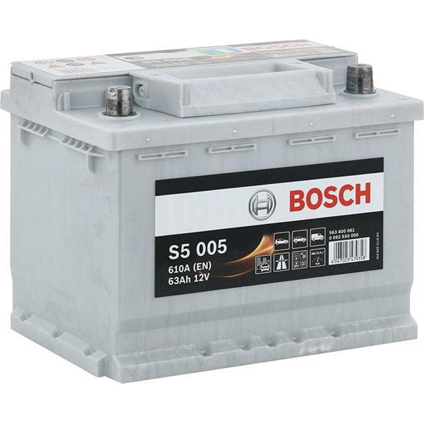 Аккумулятор автомобильный Bosch 6СТ-63 63А 12 B «+» справа