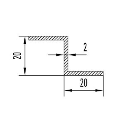 Профиль Braz Line 20х20х20х2,0 мм серебро 1 м