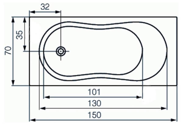 Ванна акрилова Cersanit Nike 150x70 см S301-246