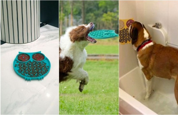 Килимок WahoPet годівниця для собак сова силіконова жовта WA00002