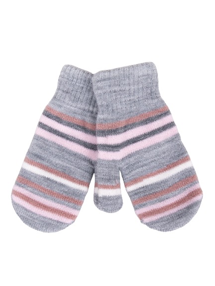 Варежки YO! Полоска (5904921621519) р.16 серый 