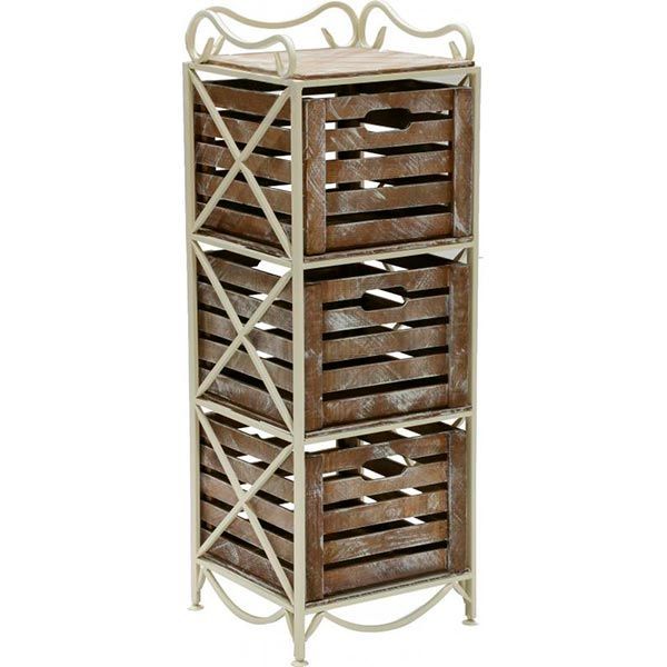 Этажерка Le-Puf на 3 ящики 1000x360x360 мм коричнево-белая