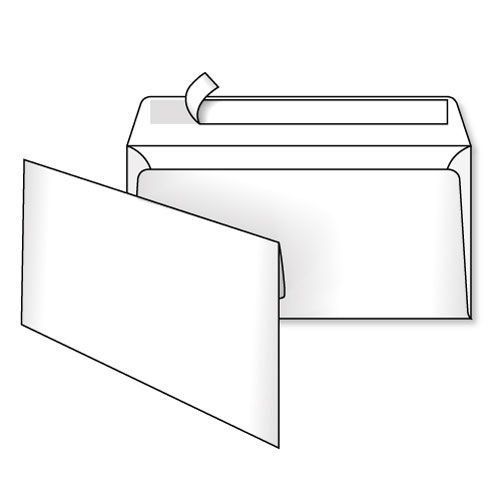 Конверт Е65(DL) 110х220 мм белый 0+0 10 шт.