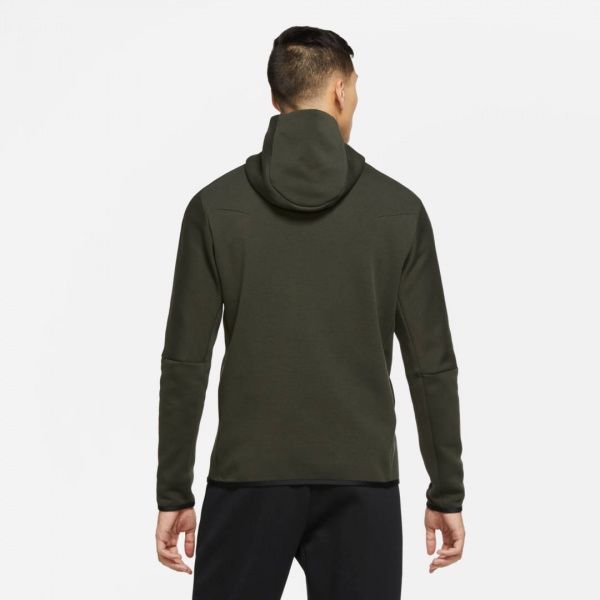 Джемпер Nike M NSW TCH FLC HOODIE PO REFLV CU4493-355 р. M темно-зелений