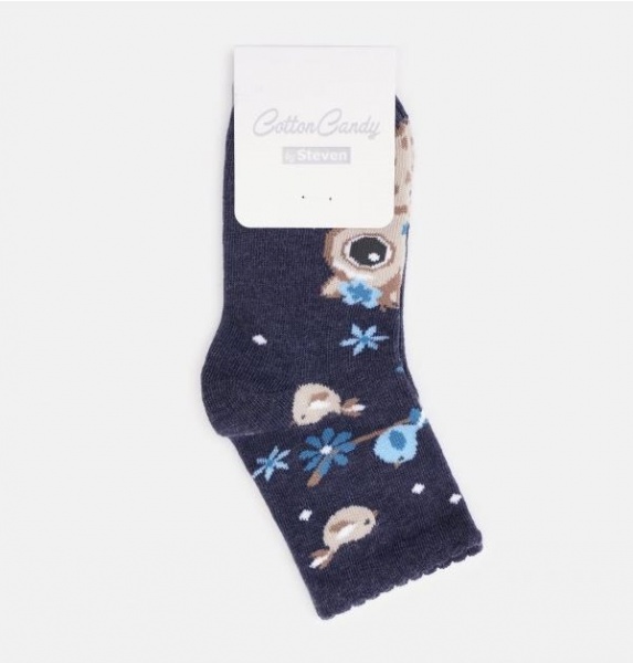 Носки детские для девочек Steven 14425 р. 26-28 меланж/джинс 