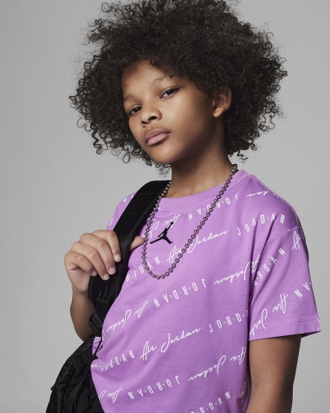 Футболка Jordan ESSENTIALS AOP SS TEE 45C197-P3R р.M фиолетовый