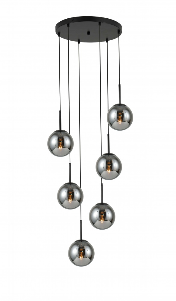 Підвіс Sensio Lil 6x40 Вт E14 чорний/бурштиновий LS-746585/6PA-E1440W