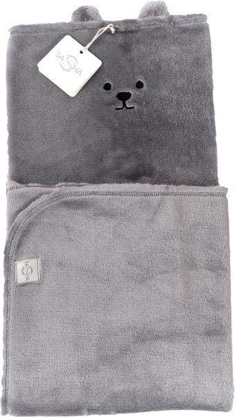 Плед Sasha Детский Essence Мишка 75x75 серый 116/1 