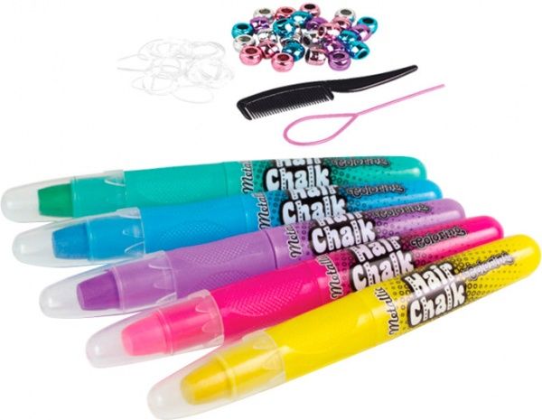 Дитяча фарба-крейда для волосся металізована 37046PTR Colorino 