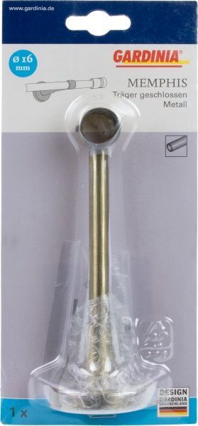 Держатель для карниза Gardinia Memphis закрытый одинарный наборной d16 мм античная латунь 