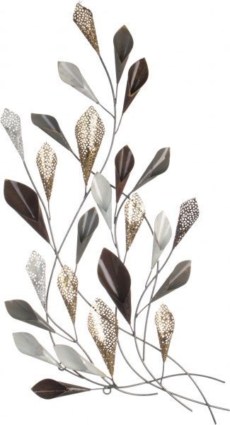 Декор настенный Branch 50x91 см серый с золотым 