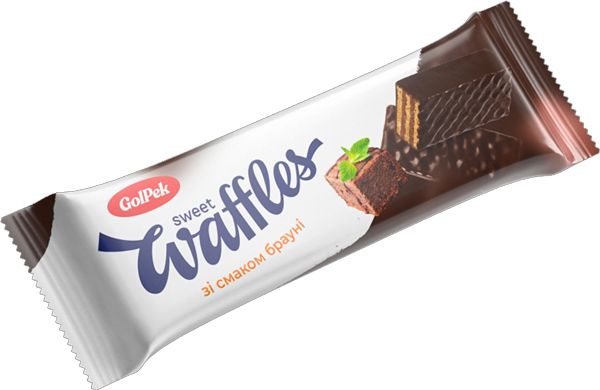 Цукерки Golpek вафельні глазуровані Sweet waffles з смаком брауні 500 г 