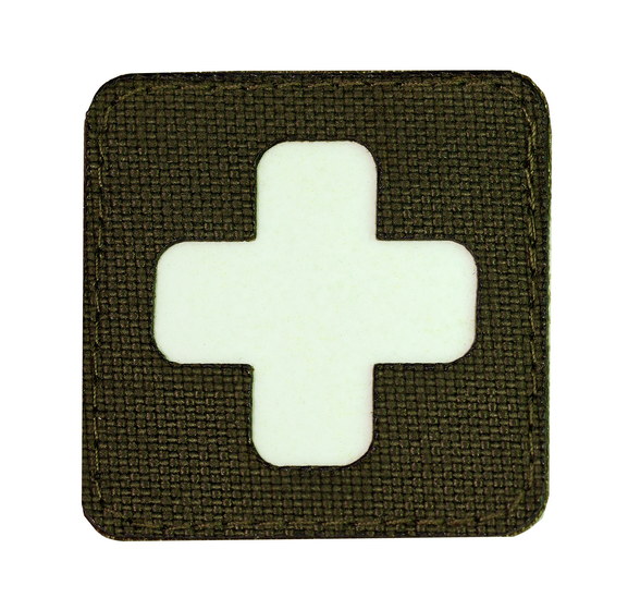 Шеврон-патч крест олива светонакопительный