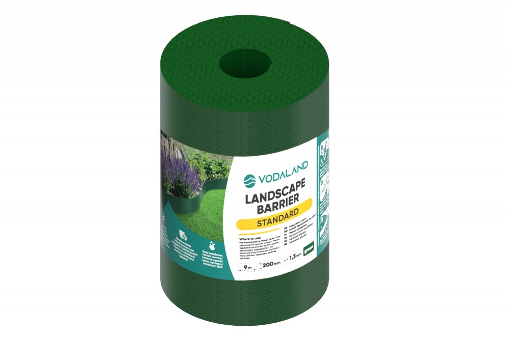 Бордюрна стрічка пластикова H200 зелена 9 м 8220-GN