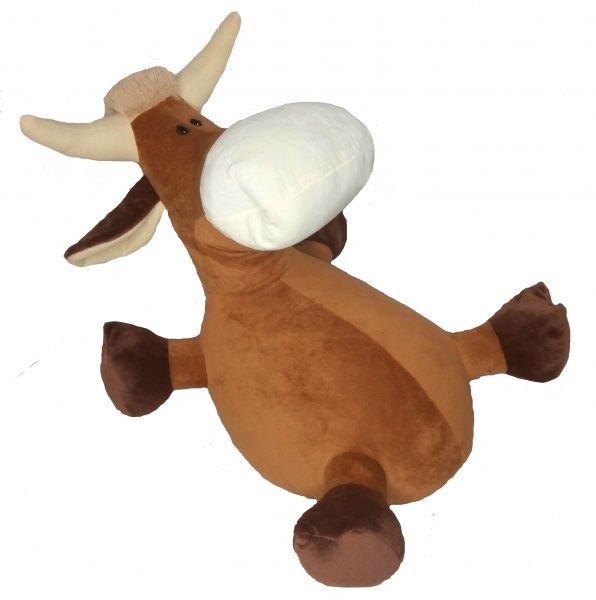 Подушка декоративная Бычок 35x38 см коричневый с бежевым Анна 