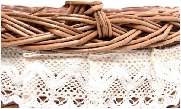 Корзина плетеная с текстилем 44х31х21 см QN68937-1 