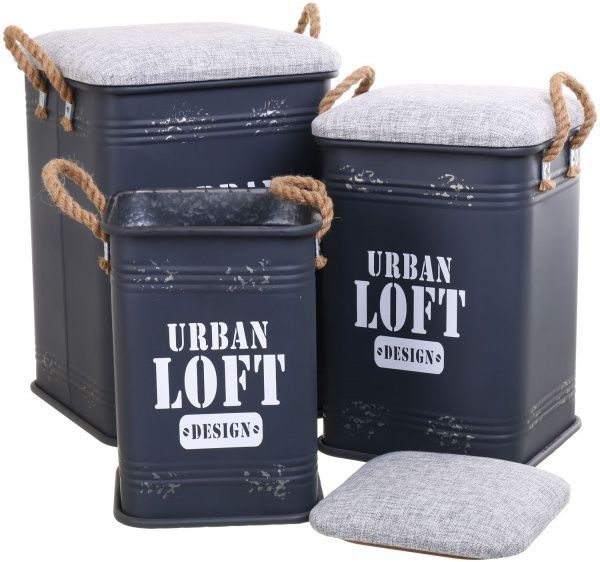 Сундук для хранения Loft 34х34х55,5 см серый 