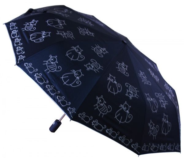 Зонт AVK L3FA59SА-10-05 Кошки-мышки черный с белым 