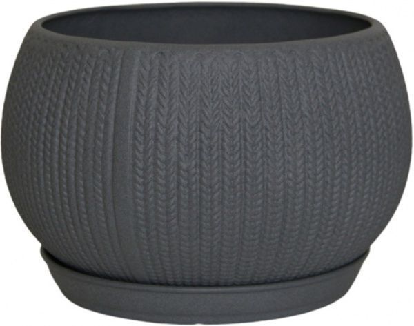 Горщик керамічний Оріана-Запоріжкераміка Куля коса крошка фігурний 13 л металік 