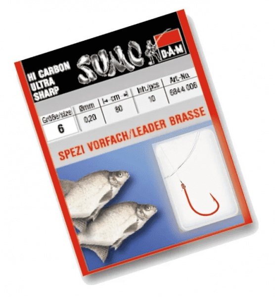 Крючок с поводком DAM №10 10 шт. SPEZI LEADER BREAM