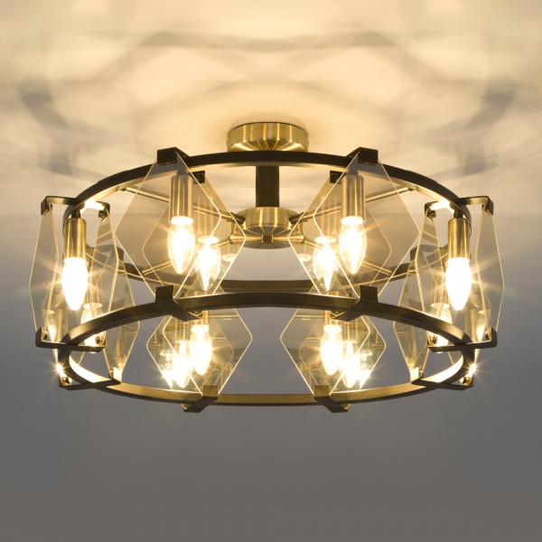 Люстра потолочная Strotskis Aragon 8x60 Вт E14 бронза/черный 60116/8 (чорний) 