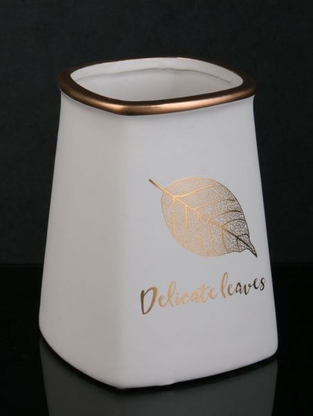 Ваза Leaves15х17 см белая