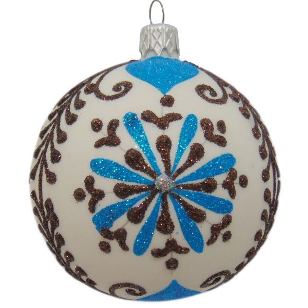 Куля новорічна d80 петриківка 9581/362 блакитний