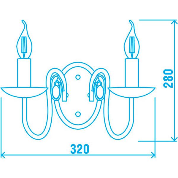 Бра Victoria Lighting 2x40 Вт E14 белый Luce/AP2 