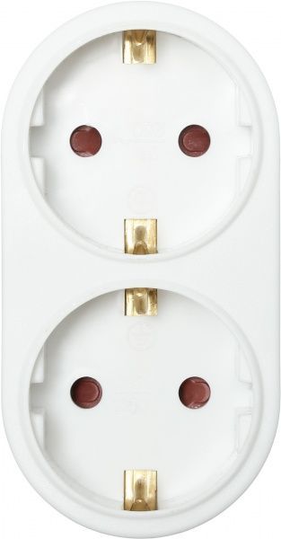 Двійник UP! (Underprice) RM1-01/02 із заземленням 2 гн. білий RM1-01/02 