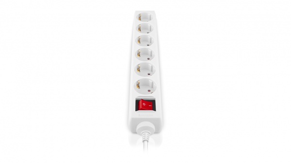 Фильтр-удлинитель Real-el RS-6 Protect M с заземлением 6 гн. белый 5 м