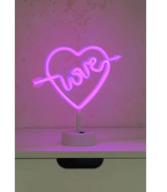 Настольная лампа Luna Neo Love 1x1,7 Вт без цоколя розовый