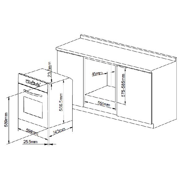 Духовой шкаф электрический Pyramida F 84 SA/R