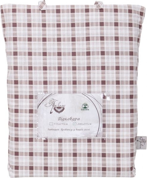 Підковдра Клітинка 200x215 см світло-коричневий Прованс 