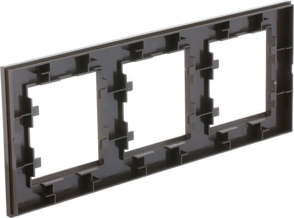 Рамка трехместная Makel Karea горизонтальная коричневый