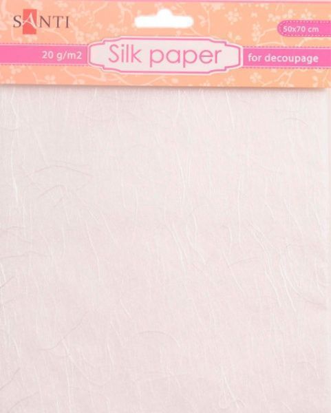 Бумага для декупажа Шовковий папір, білий 50х70 мм