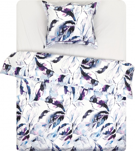 Комплект постільної білизни Viana 1,5 білий із принтом La Nuit (без простирадла) 