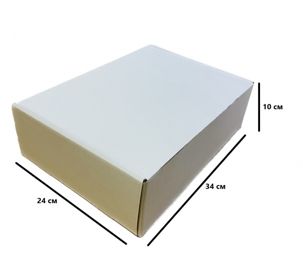 Гофроящик самосборный Т22 белый 340x240x100 мм