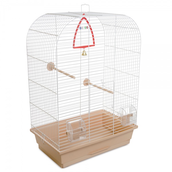 Клетка Природа Аурика для птиц 44x27x64 белая/розовая PR241504 