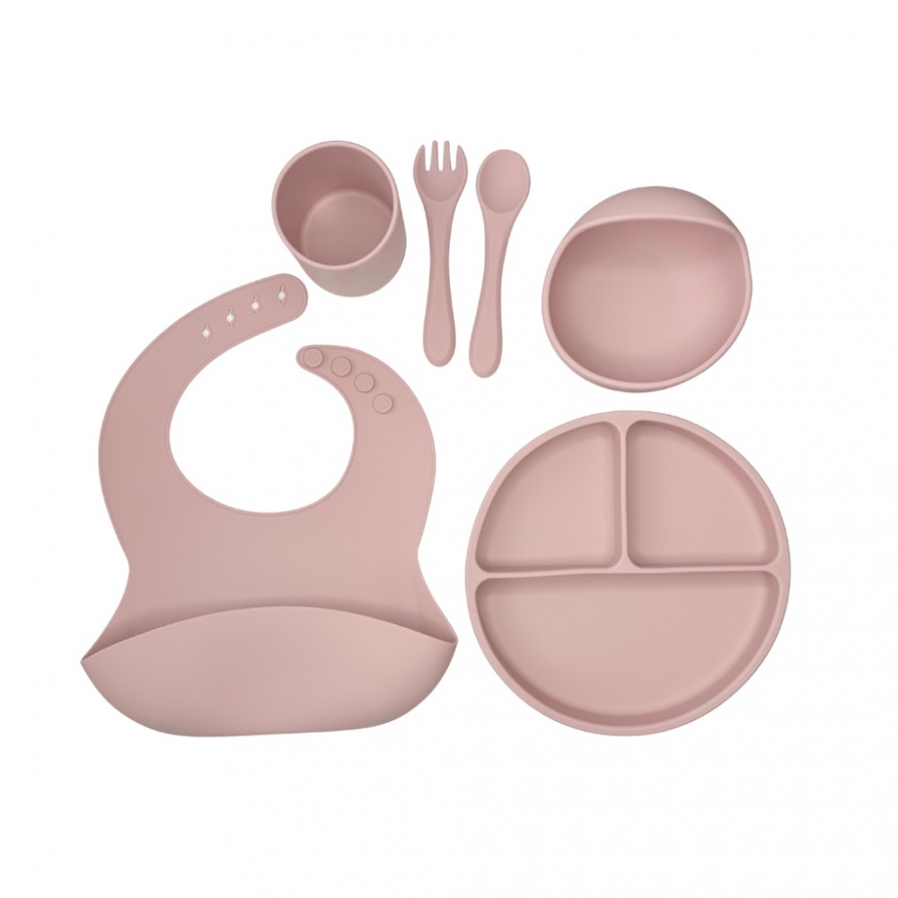 Набор силиконовой посуды Lindo розовый 963-1