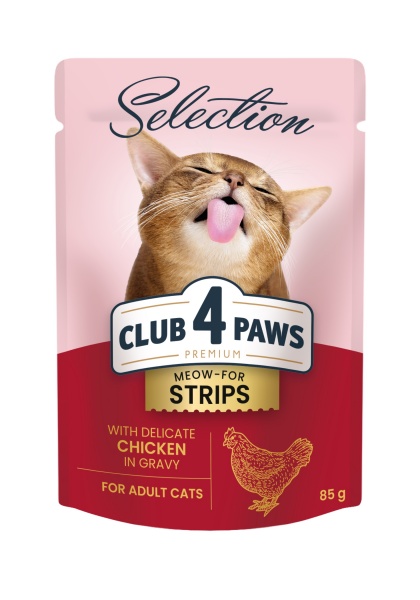Корм Club 4 Paws Selection Premium+ Смужки в соусі з куркою 85 г