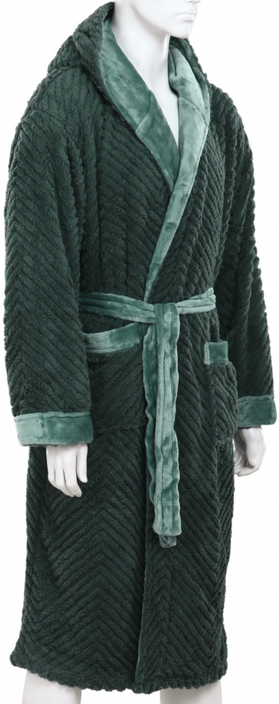 Халат мужской La Nuit с капюшоном Basel р. 2XL зеленый