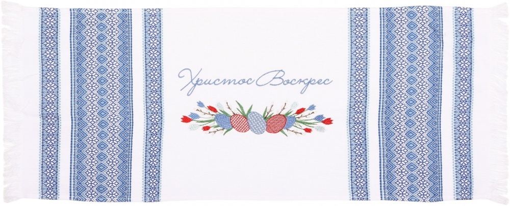 Полотенце пасхальное 707-25/00 33x83 см Эдельвика белый/голубой