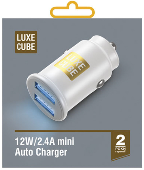 Адаптер автомобильный Luxe Cube 2.4А белый