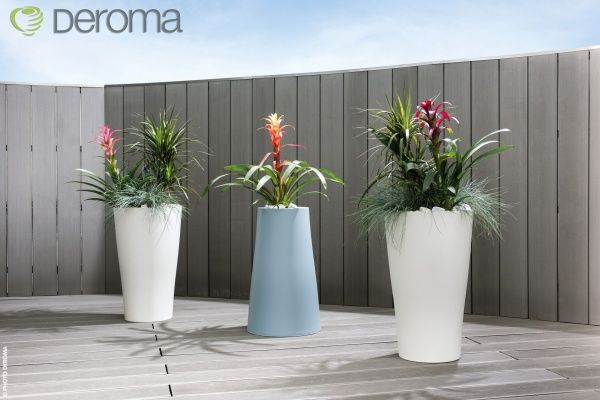 Горщик пластиковий DEROMA Реверсо круглий 54,1л перлина 