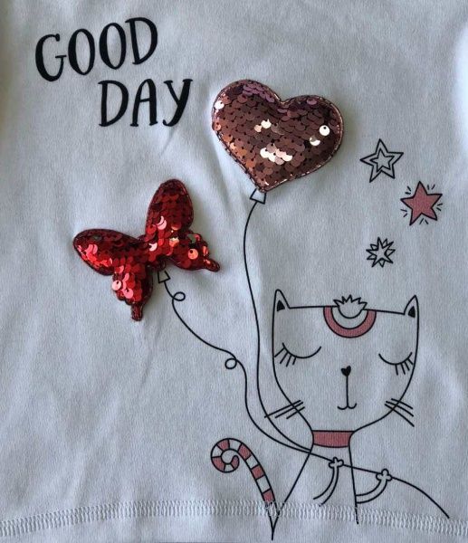 Джемпер Roksana 1067/22006 Сердце пайетки р.104-110 белый 