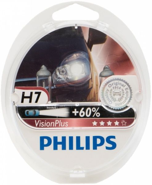 Лампа галогенна Philips Vision Plus (12972VPS2) H7 PX26d 12 В 55 Вт 2 шт
