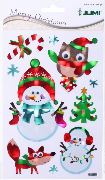 Набор JUMI новогодние стикеры 14 см в ассортименте